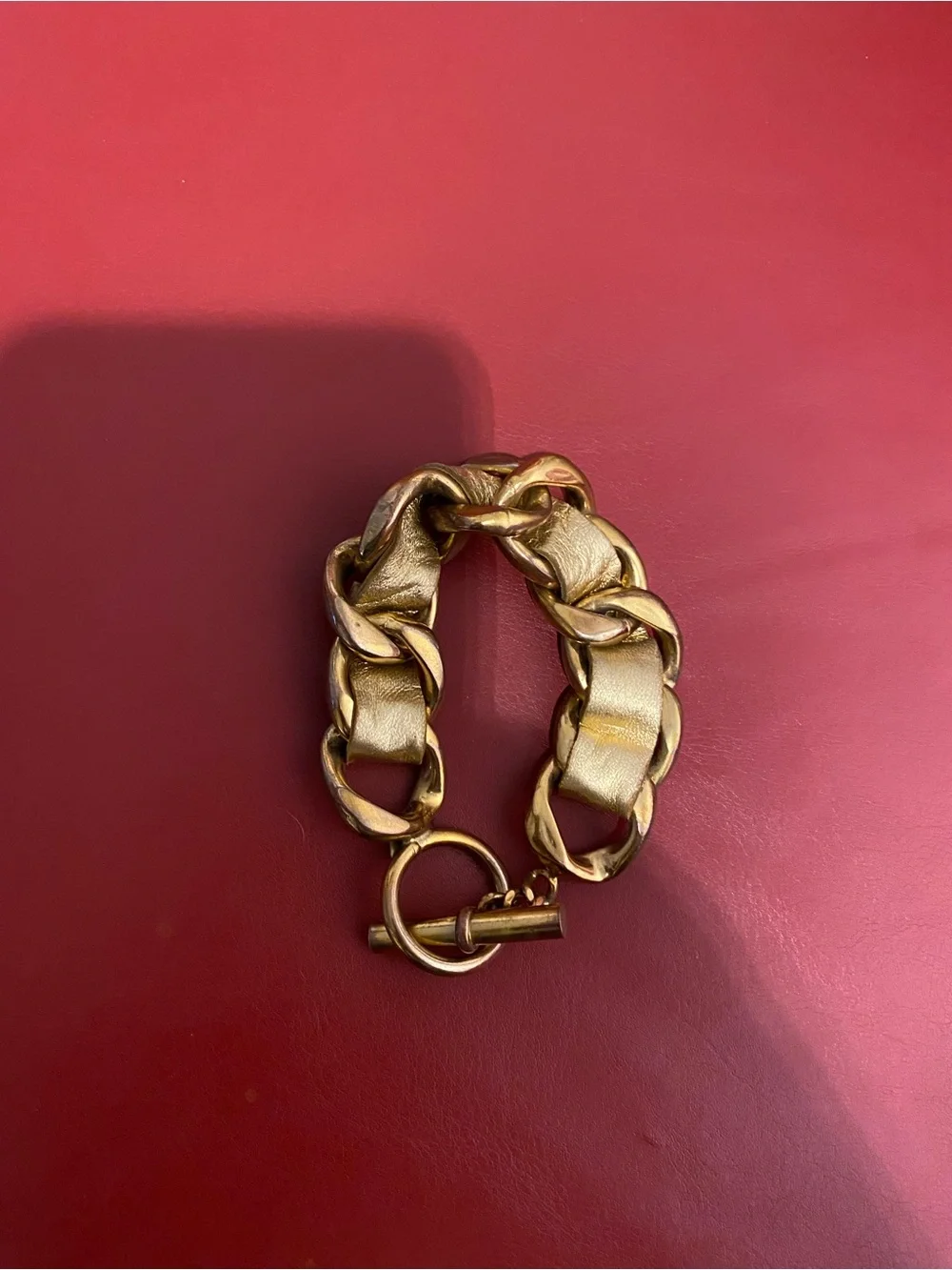 CHANEL Gold Chain Link Bracelet